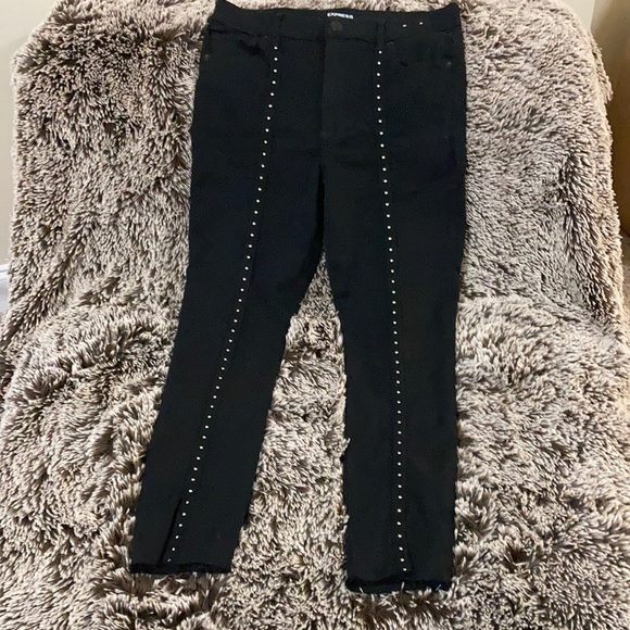 Express Ankle Legging High Rise beaded front Sz12